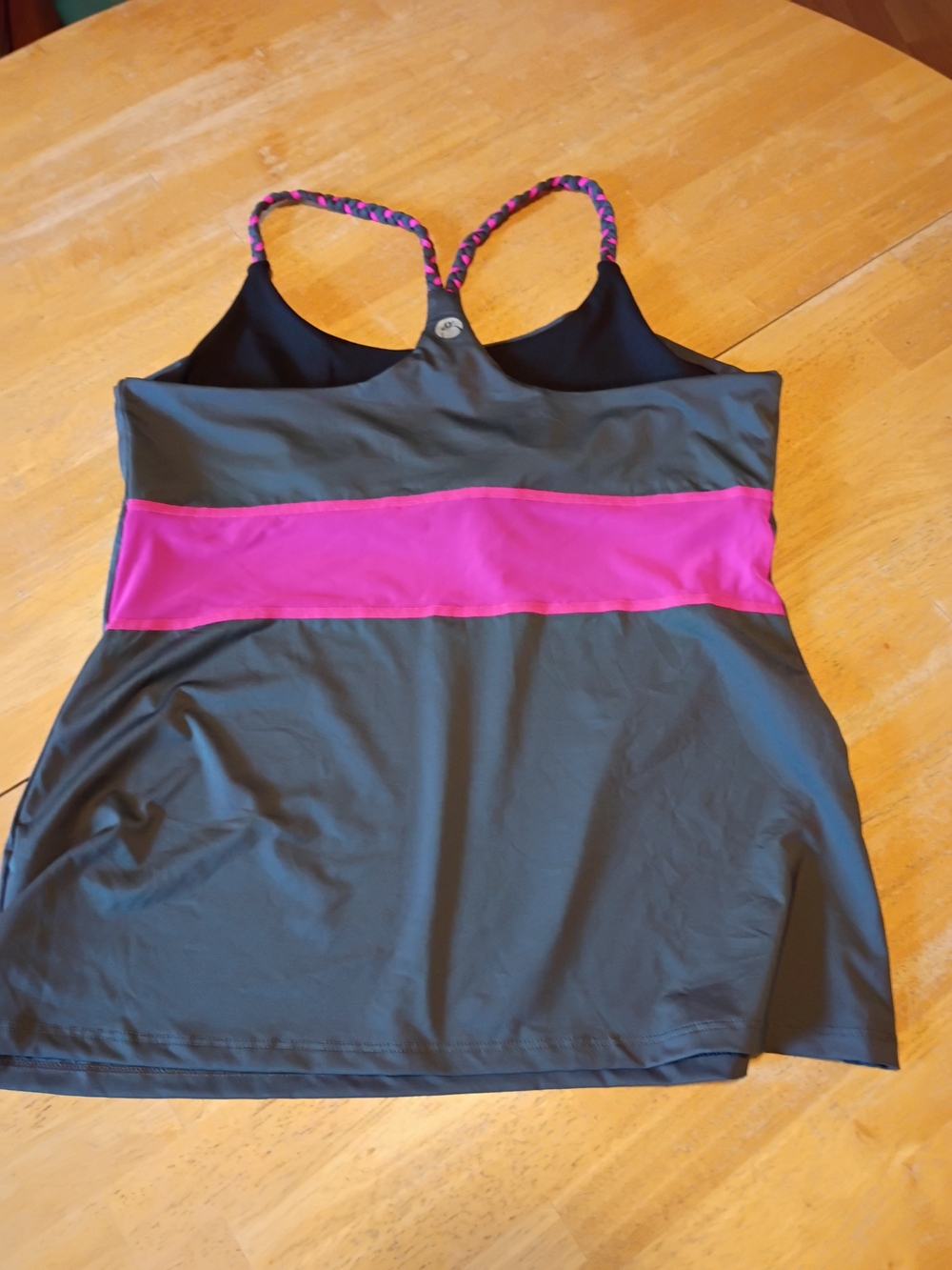 Grace Black Camisole Top with Pink Waist Band